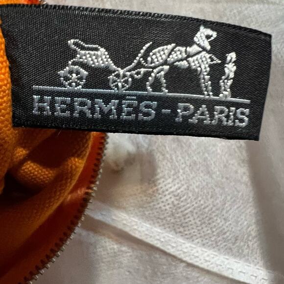 Hermès Bora Bora Orange Canvas Tote Bag Cheval Spree Print - Picture 15 of 16